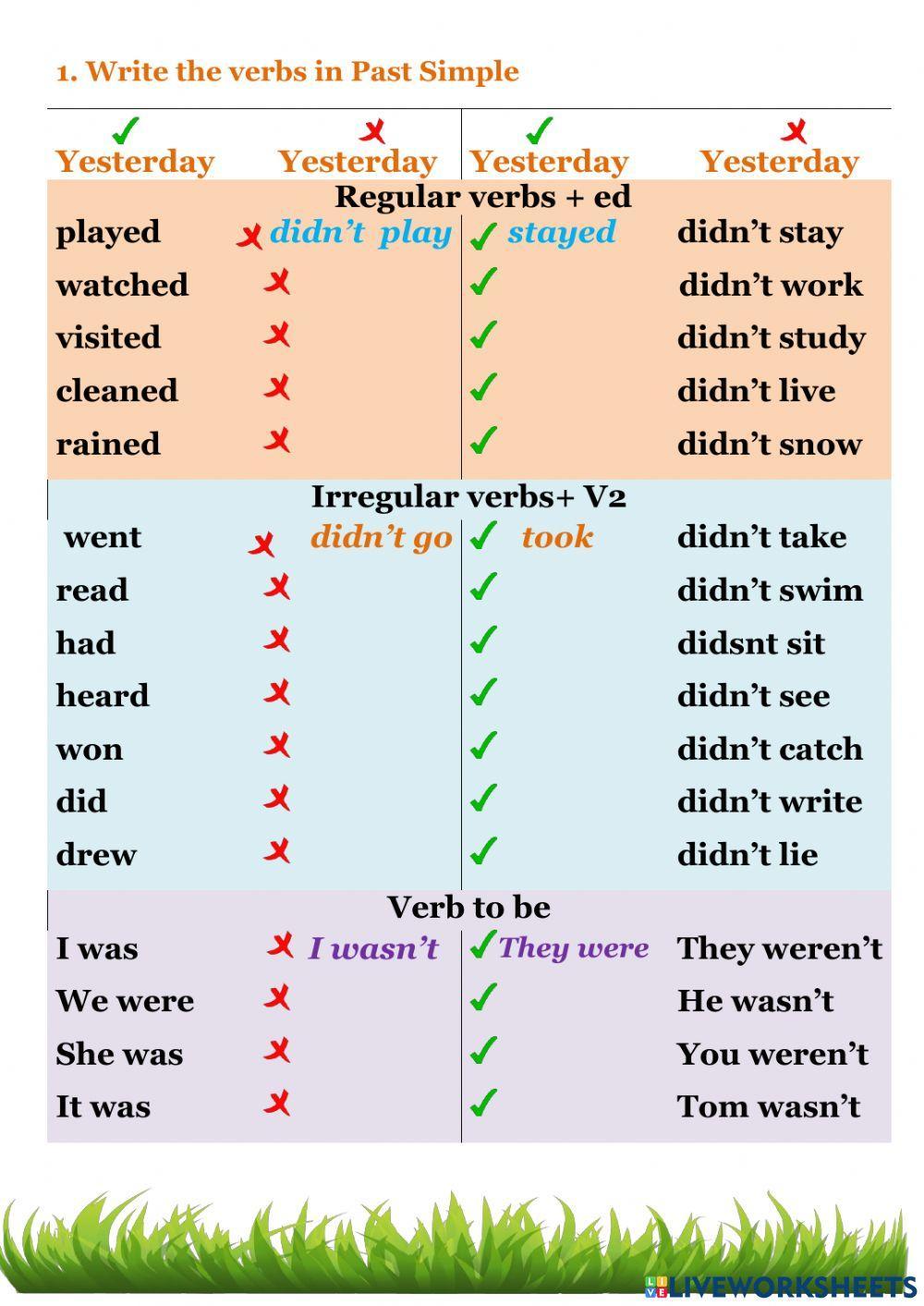 Past Simple Paul's week