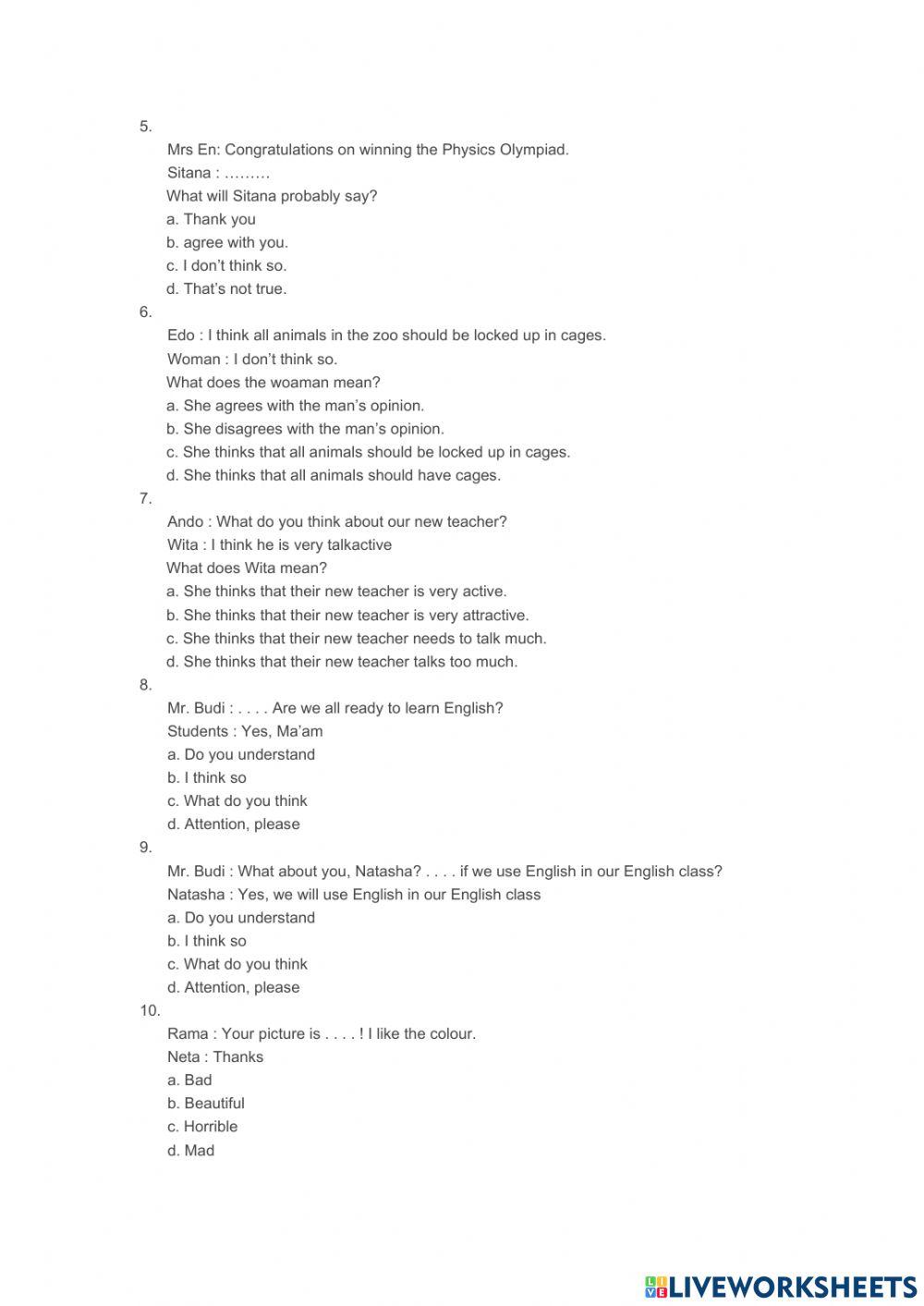 Asking and expressing attention