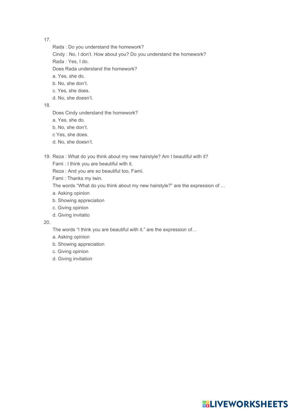 Asking and expressing attention