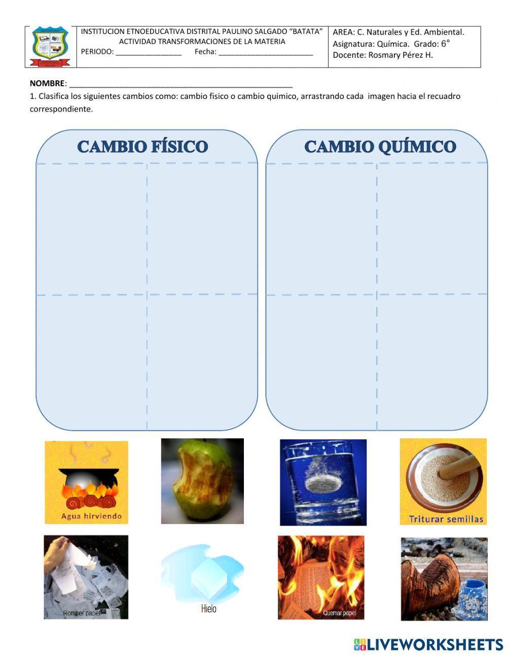 Transformaciones de la materia