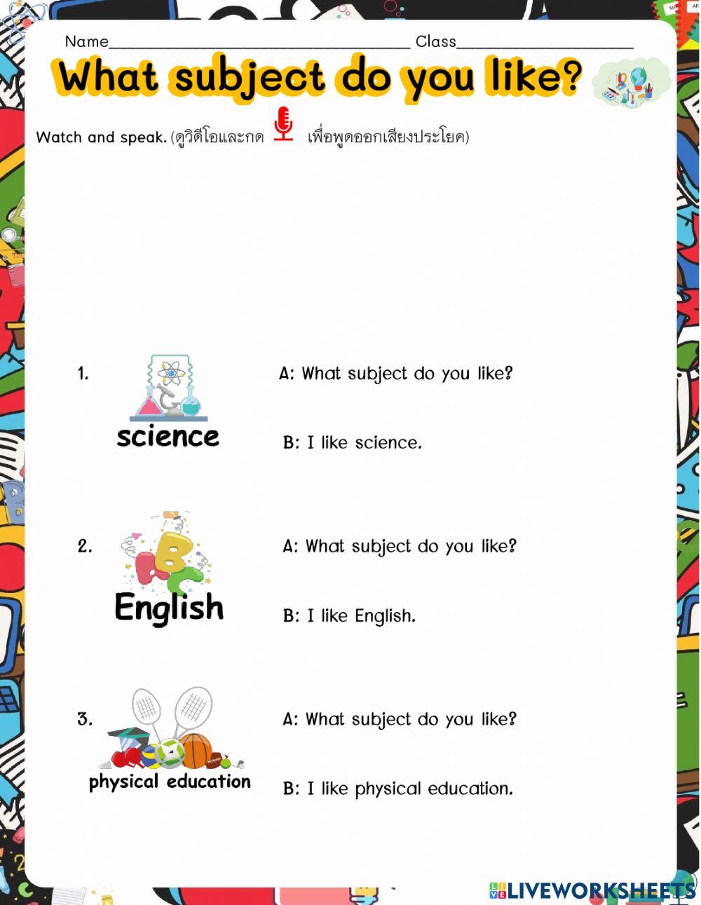 What subject do you like?