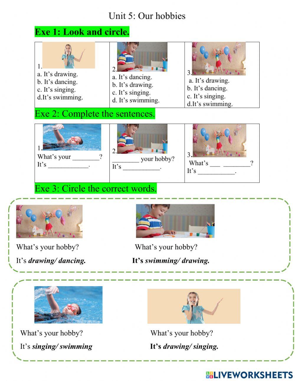 Unit 5: Our hobby L1