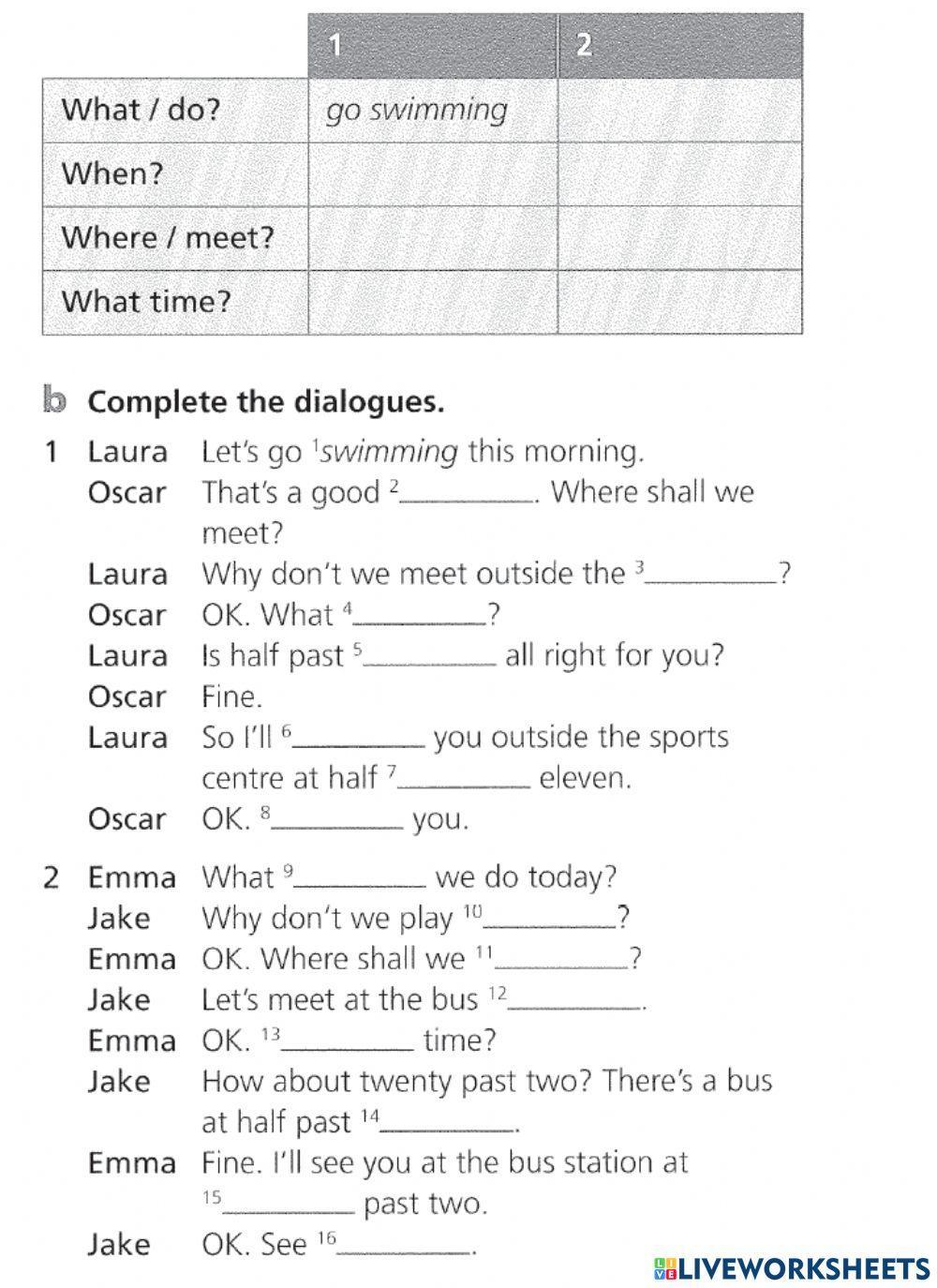 Listening Comprehension Making Suggestions and accepting them