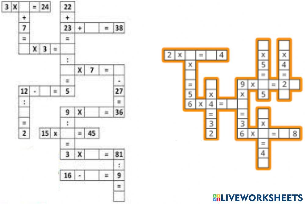 Crucigrama Matemáticas