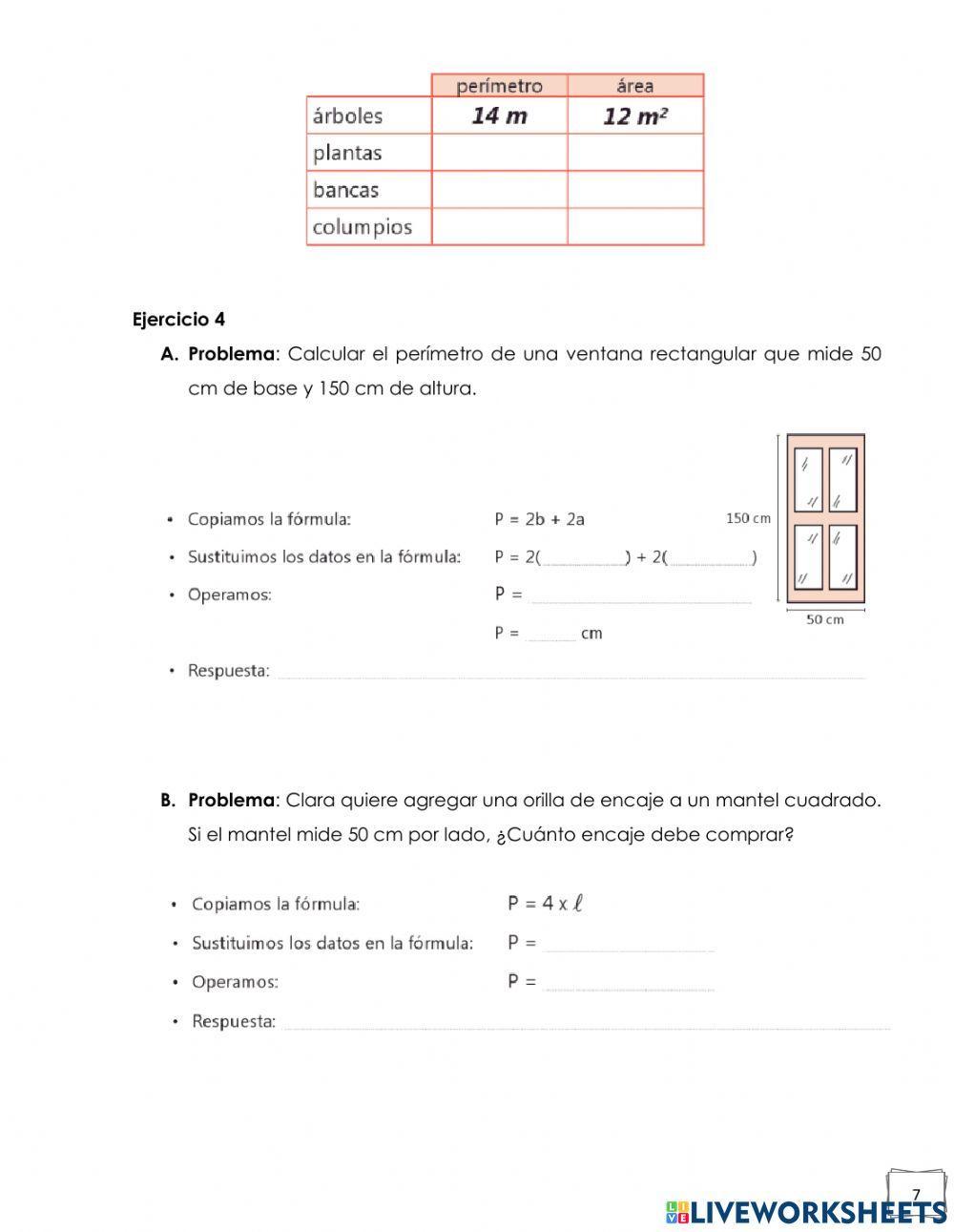Área y Perímetro del cuadrado
