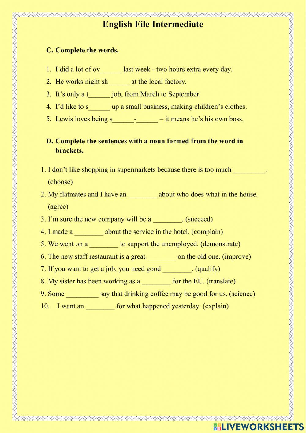 Revise and Check. Units 7-8 English File