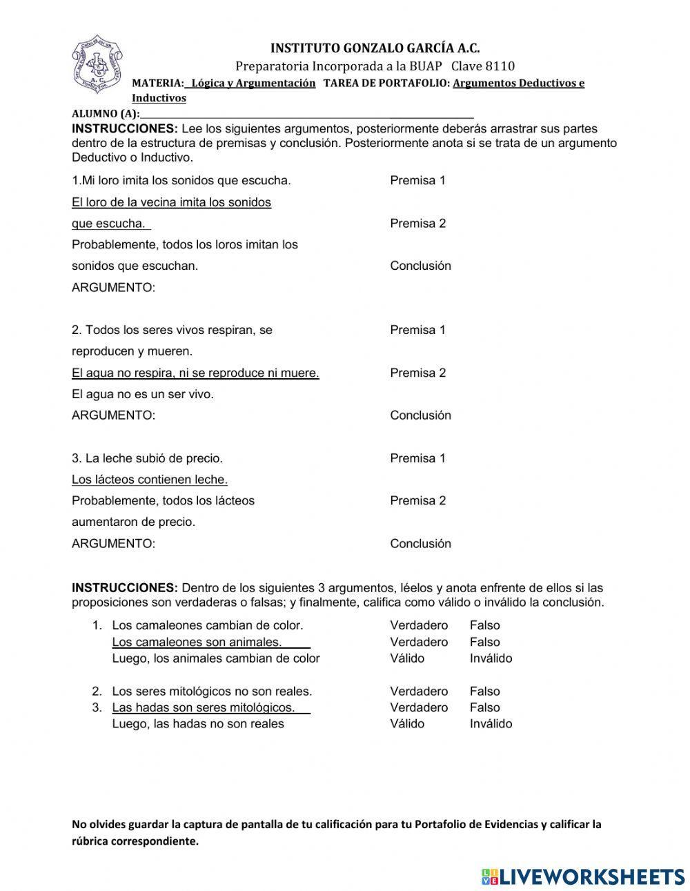 Argumentos Deductivos e Inductivos