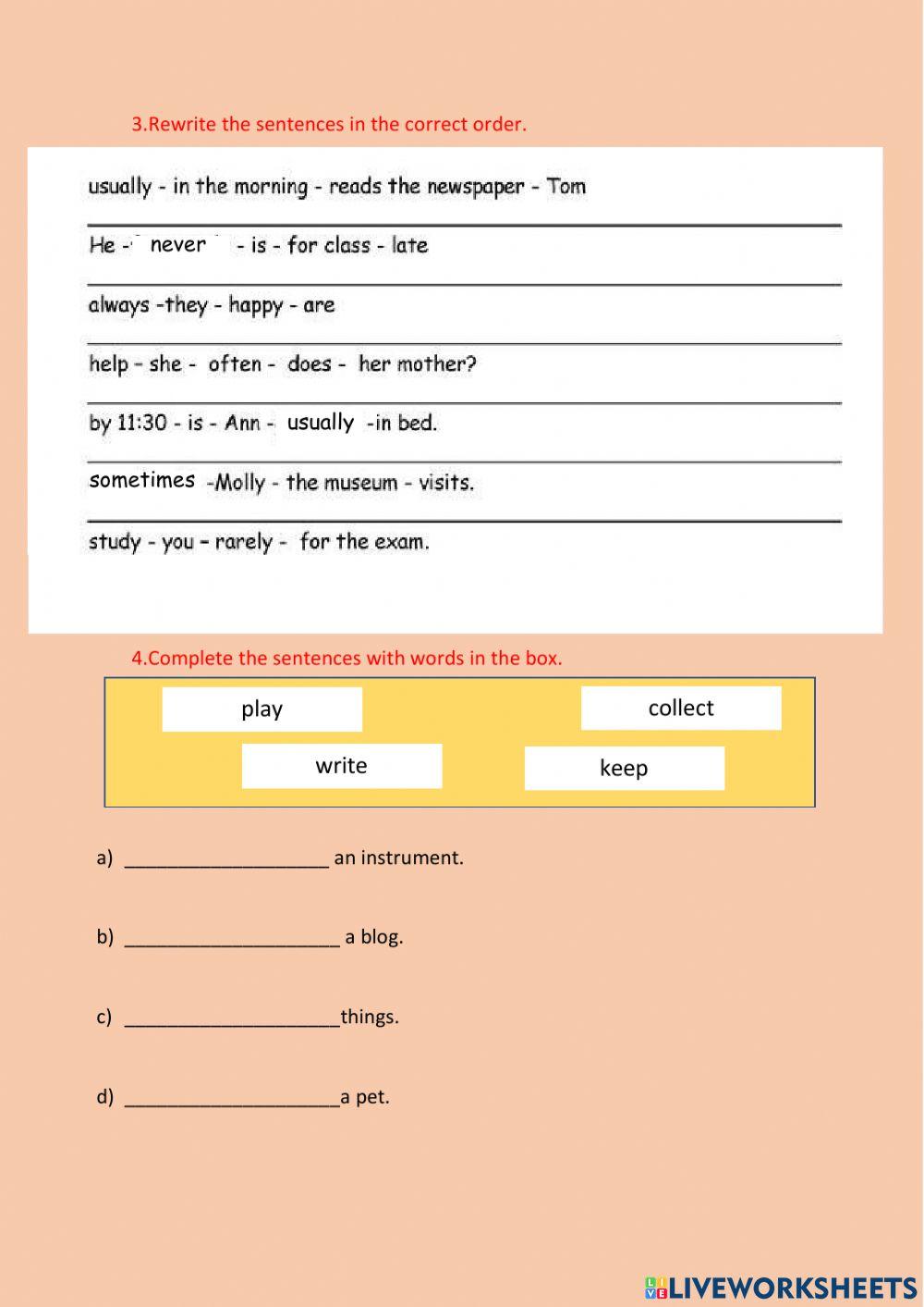 MIDTERM EXAM JUNIOR 7 online exercise for Live Worksheets