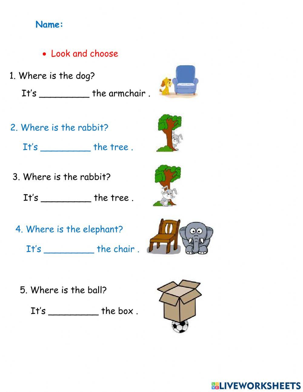 Prepositions of place