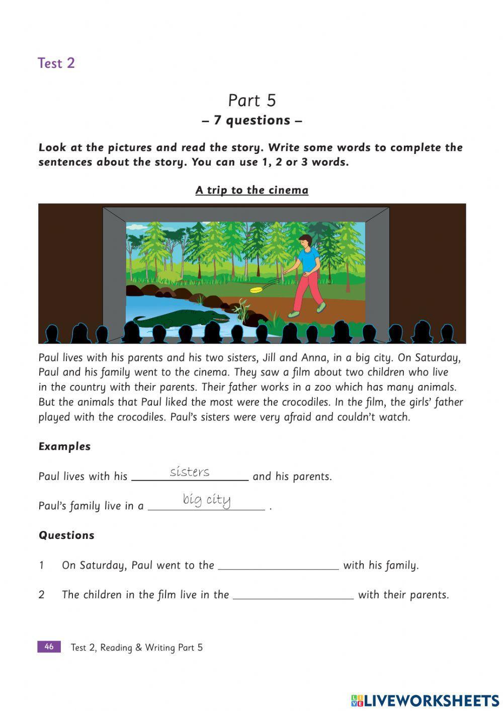 Mover test 2 reading and writing part 5-6