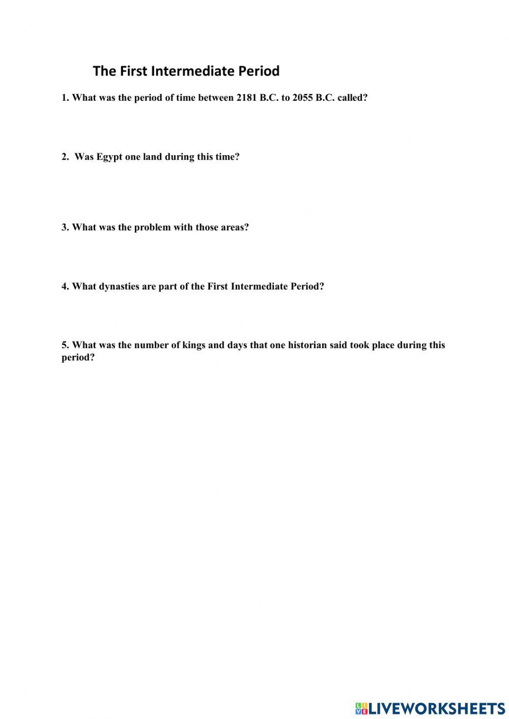 The First Intermediate Period