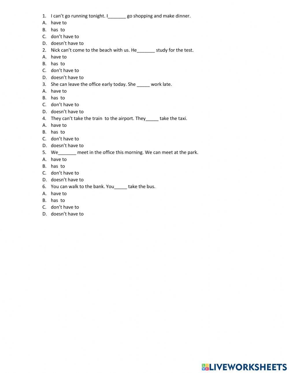 Tn1 unit 6 have to- hasto