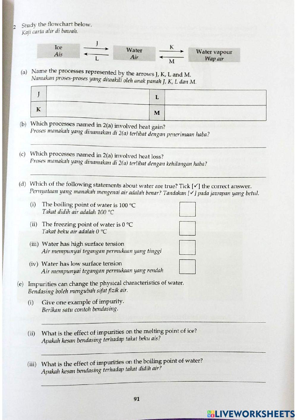 Sains Tingkatan 2 Bab 5 5.1 Sifat Fizik Air