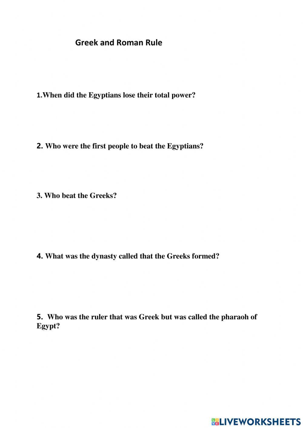 Greek and Roman Rule Greek and Roman Rule