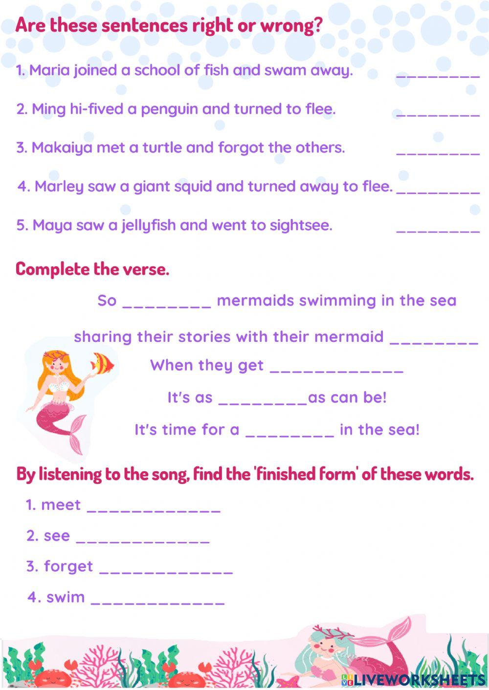 Five Little Mermaids Listening