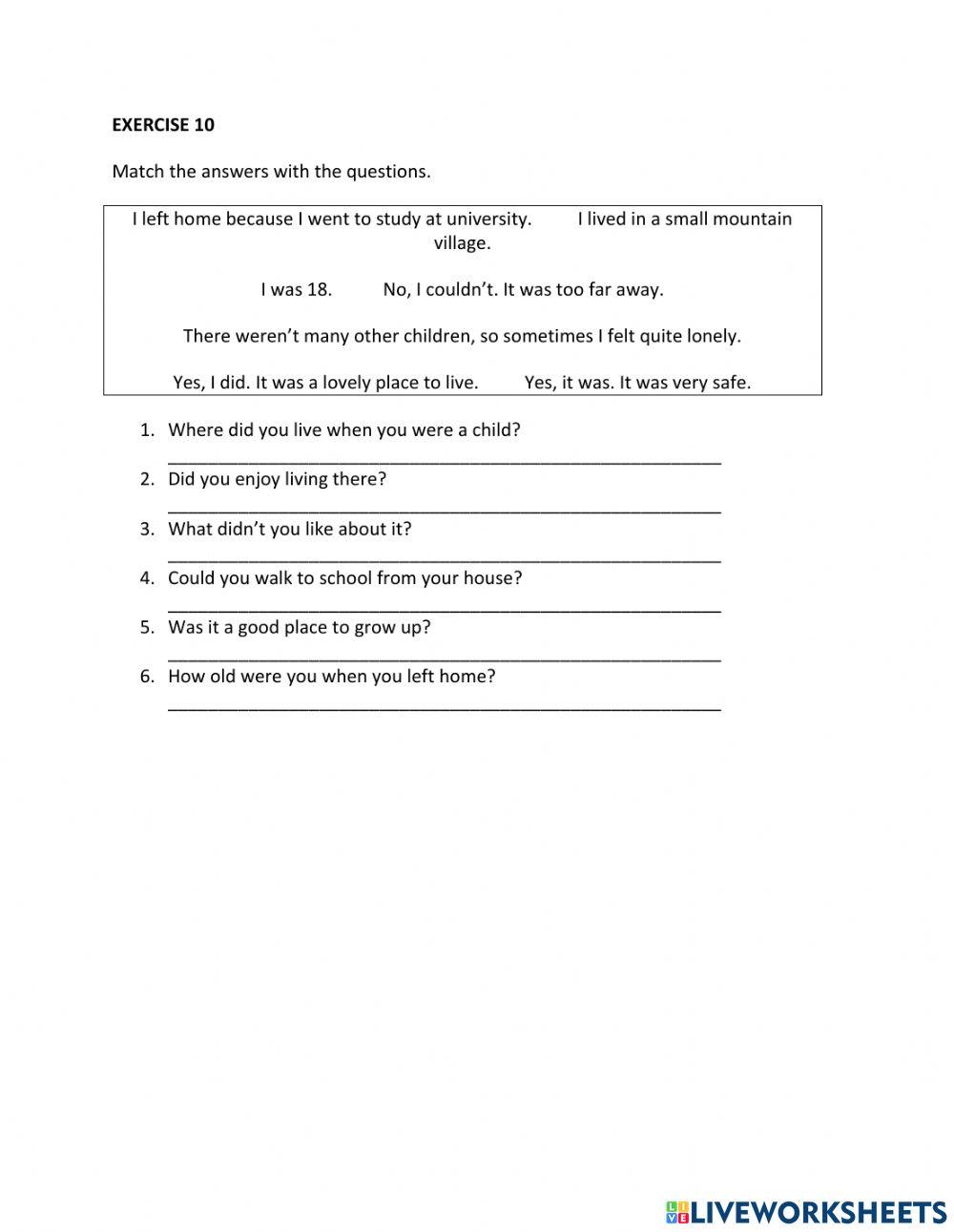 IE1, Unit 2, Grammar and Vocabulary, Exercise 10