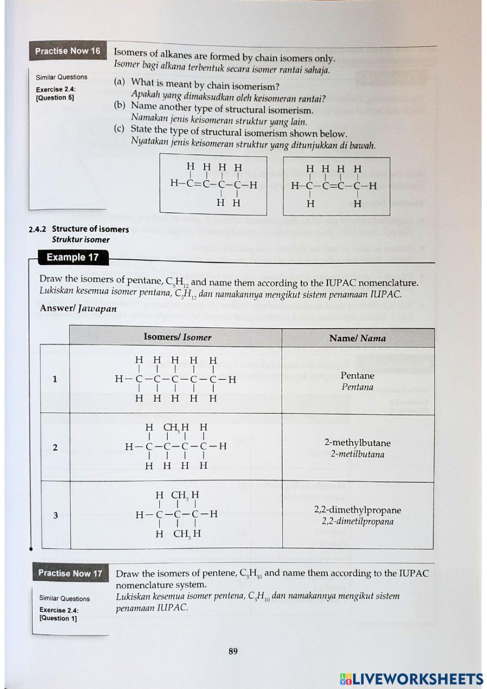 Kimia Tingkatan 2 Bab 2 2.4 Isomer