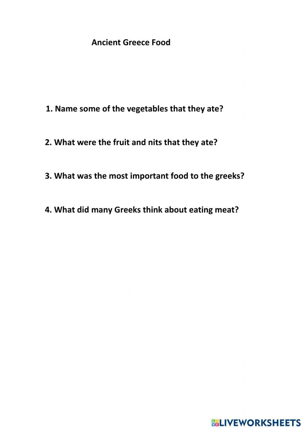 Ancient Greek Food Ancient Greek Food