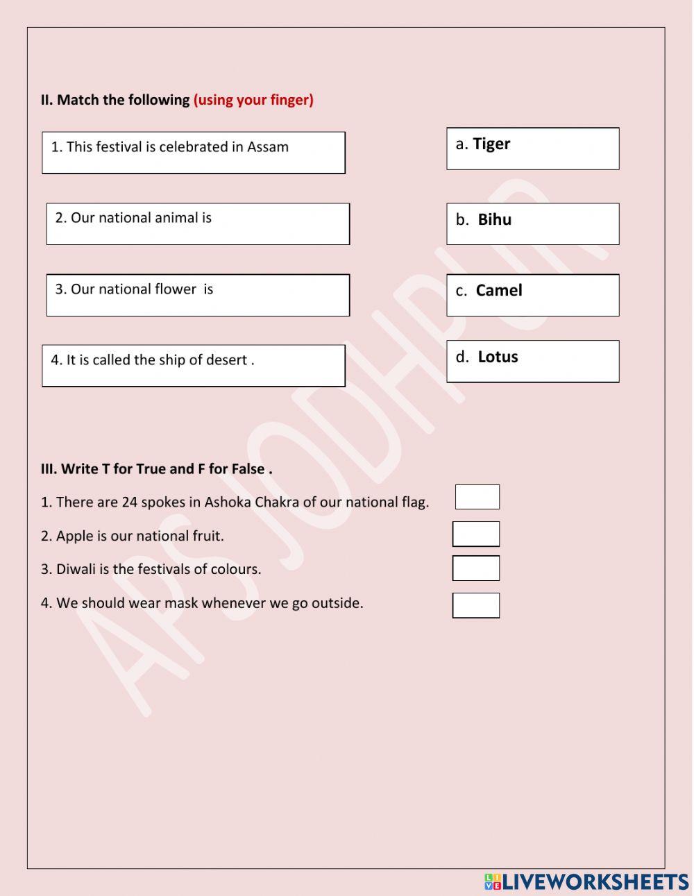GK Revision Worksheet