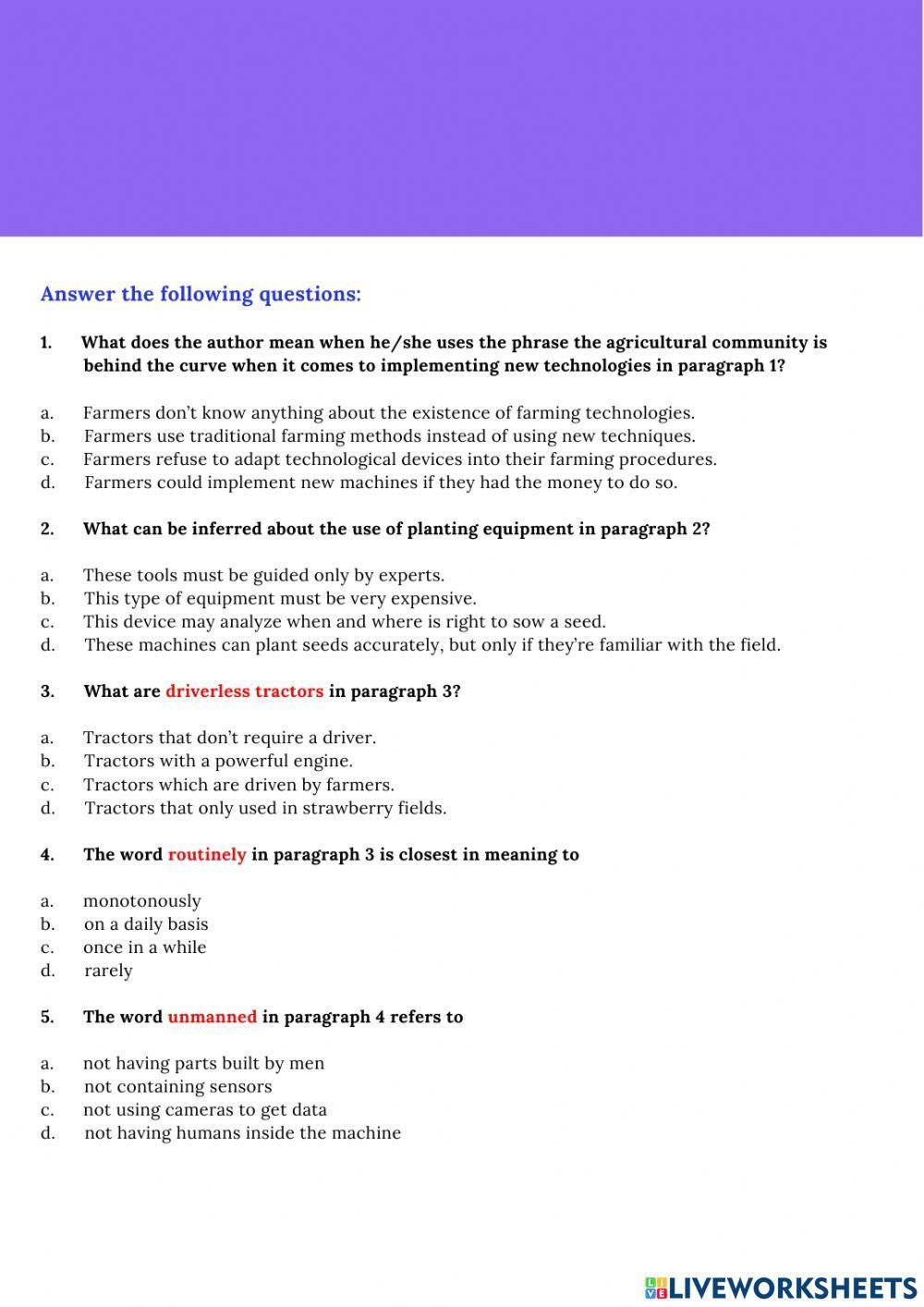 CYCLE 2 - UNIT 6 - READING 2: The 6 most amazing AI advances in agriculture