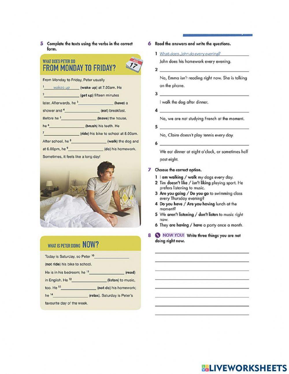 Present simple -progressive part2