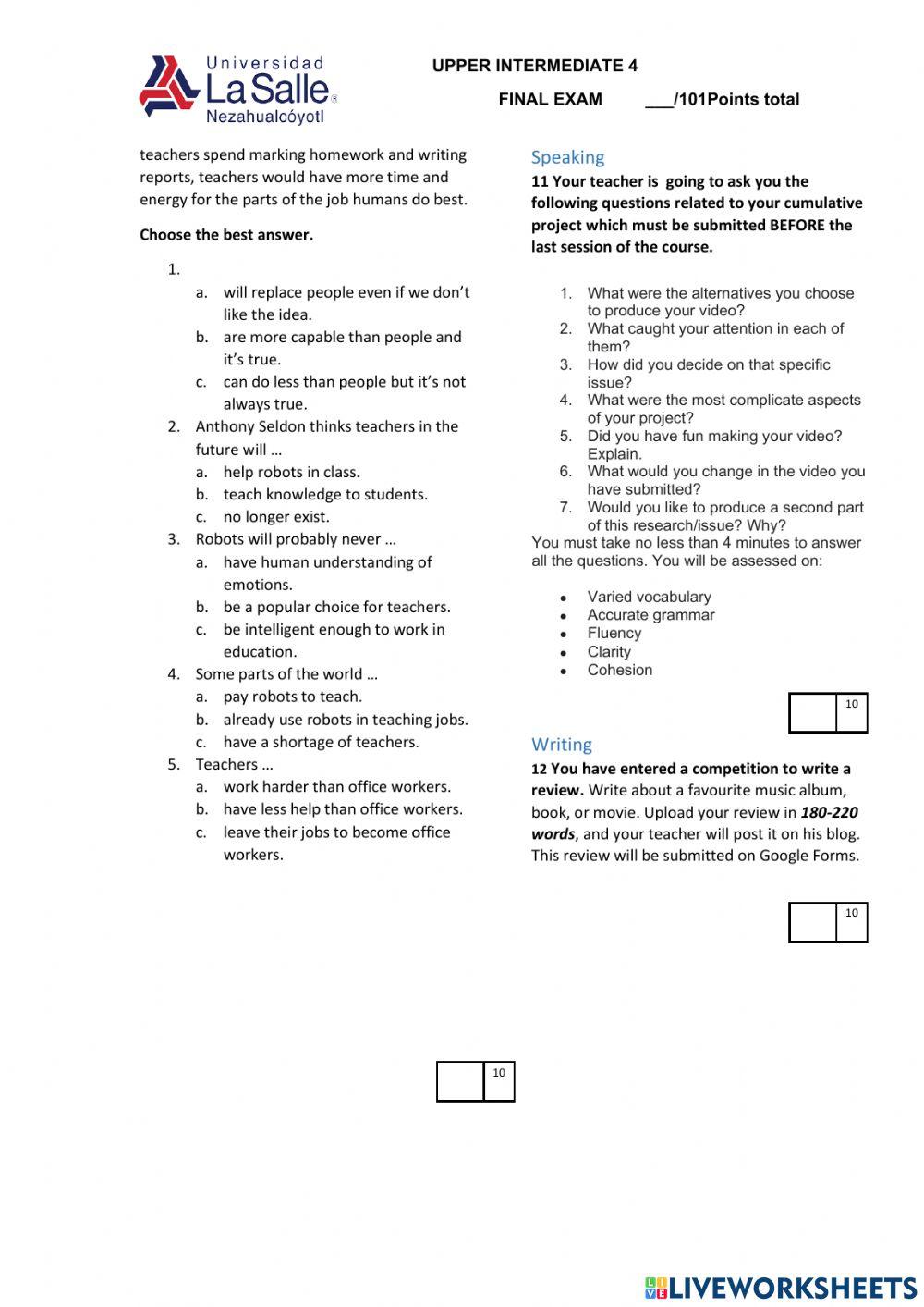 Speakout upper units 9 and 10