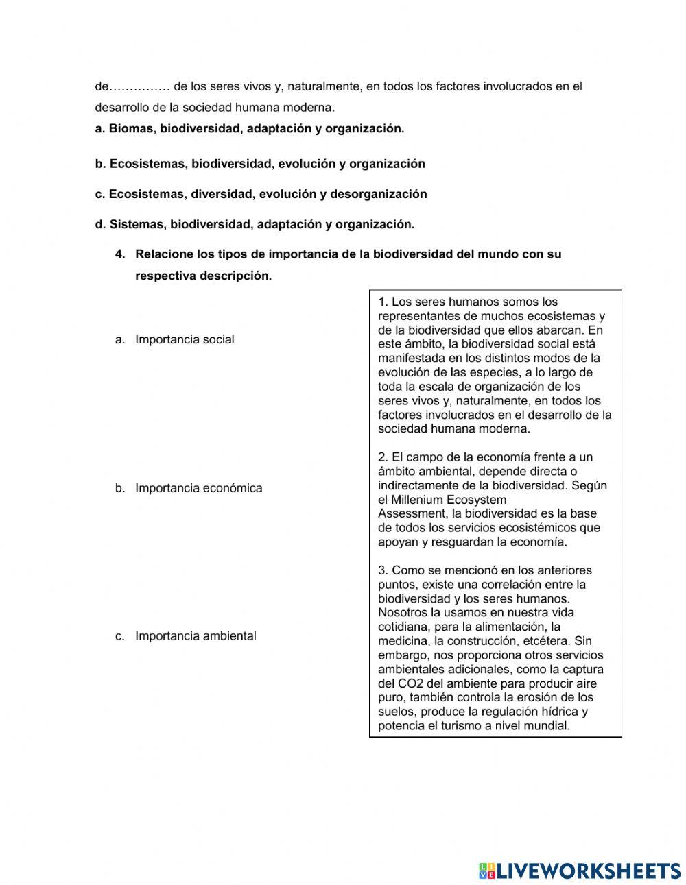 Evaluacion sobre los Biomas