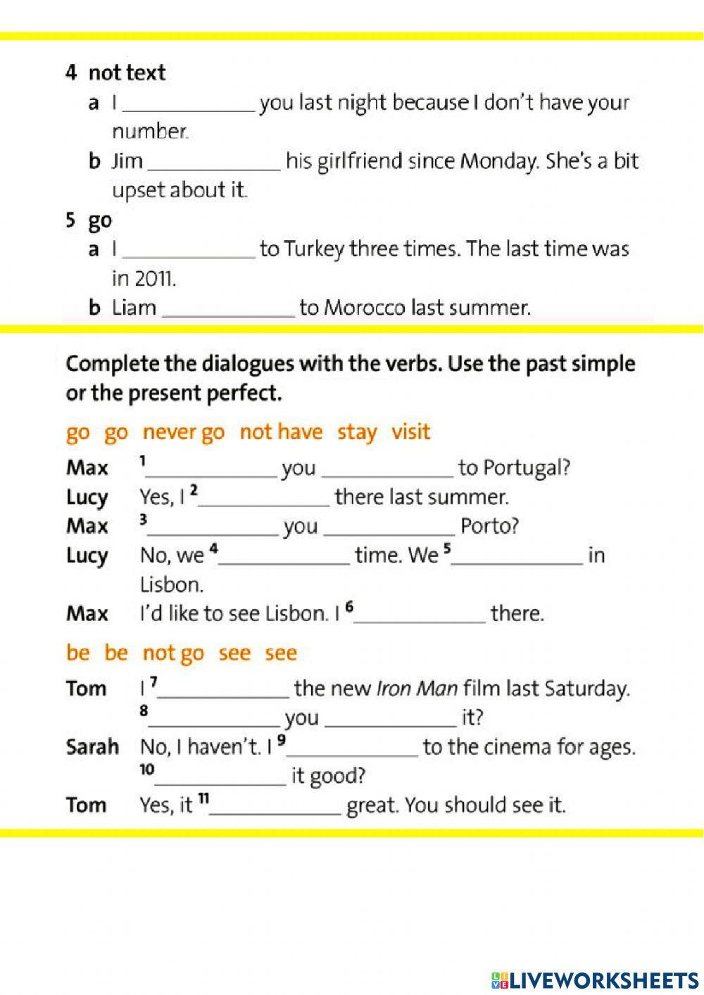 Present Perfect and Past Simple Contrast