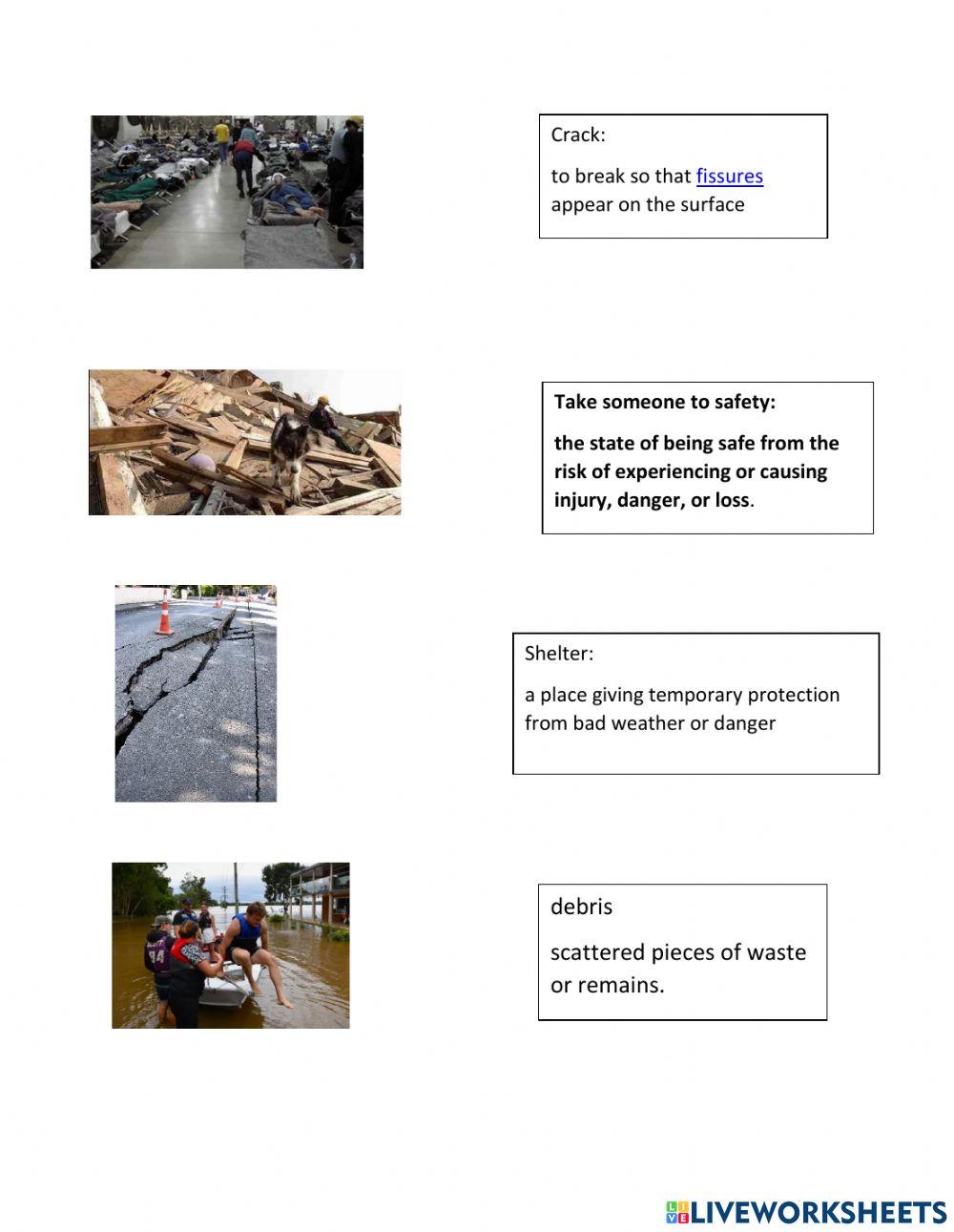 Natural disaster vocabulary