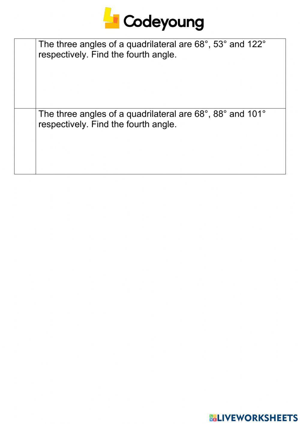 The Angle Sum Property of a Quadrilateral Advanced