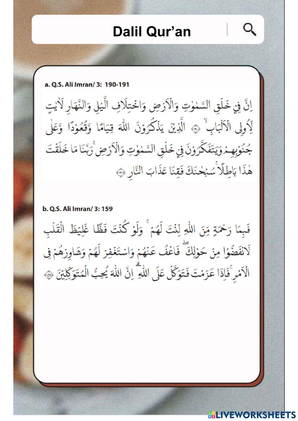 Berpikir Kritis (Tafakkur), dan Demokrasi (Syura-Musyawarah).