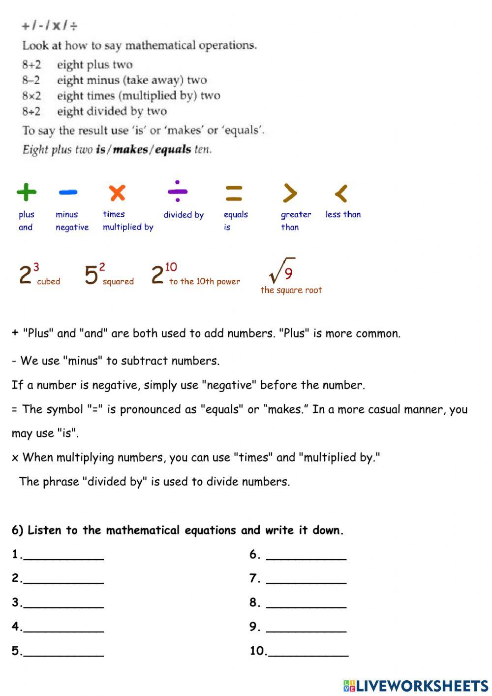 Different numbers in English