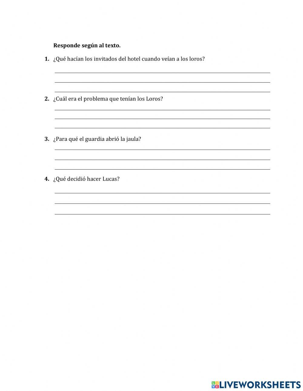 Lectura Comprensiva-La Familia de Loros