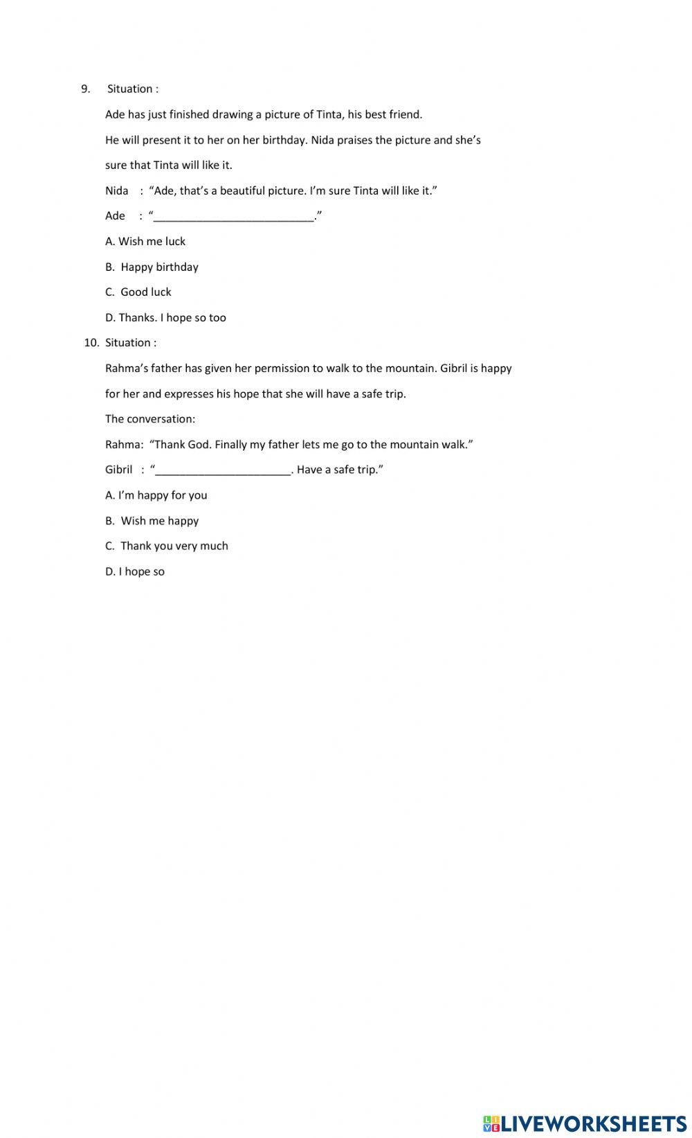 Daily 1st test ( CONRATULATION)