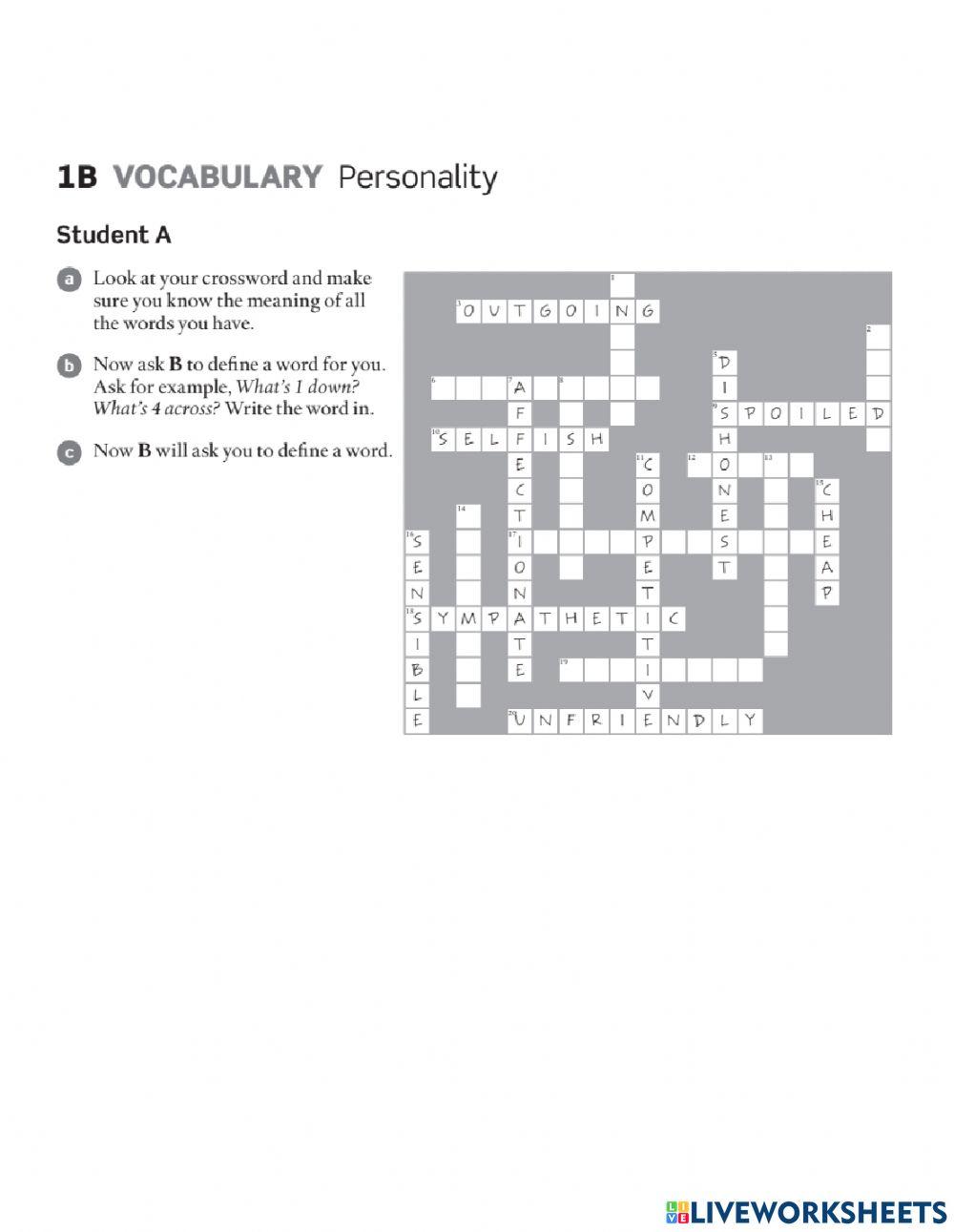 Vocabulary - Personality