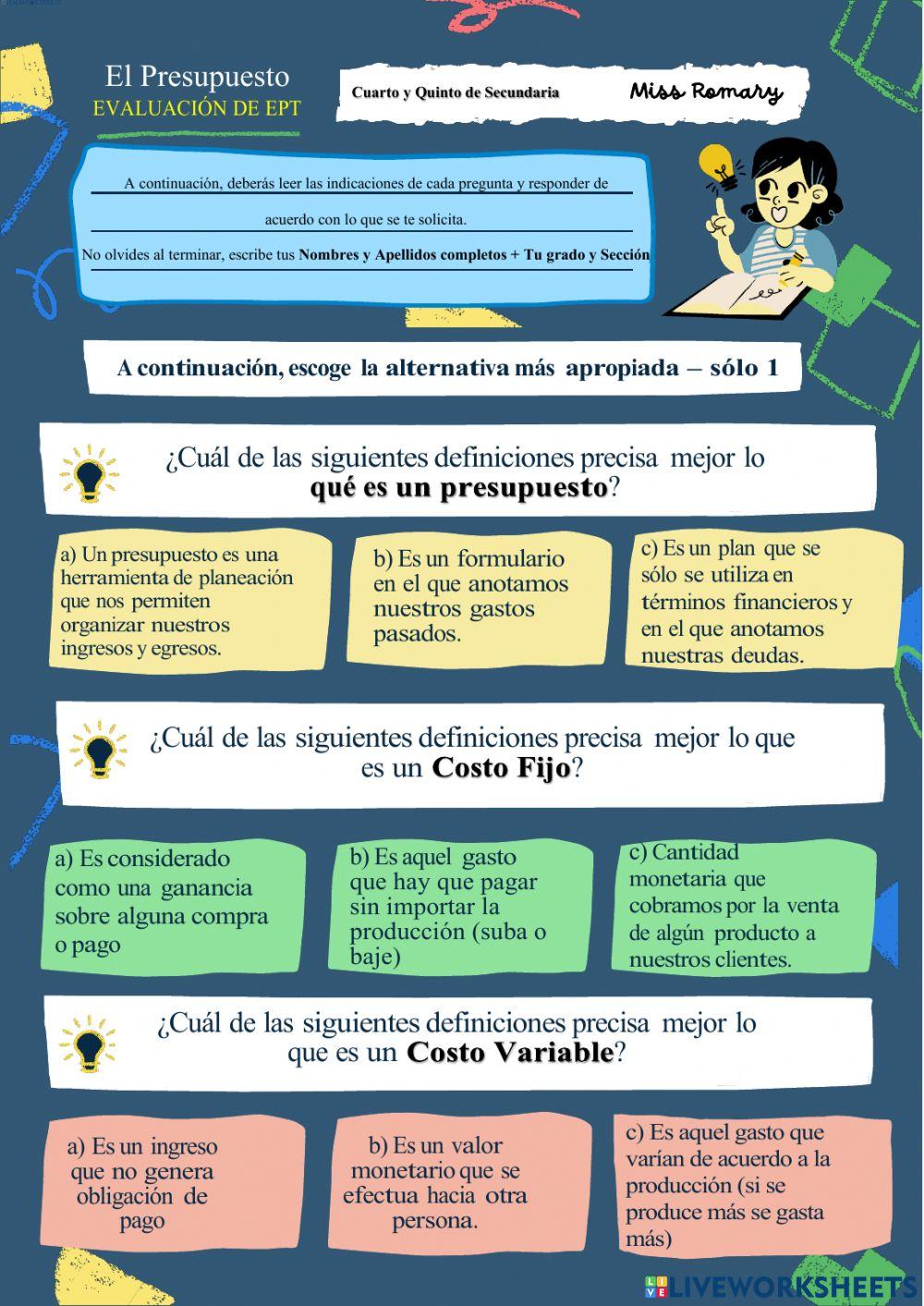 EV. PRESUPUESTO SAHUMADOR 4to. D