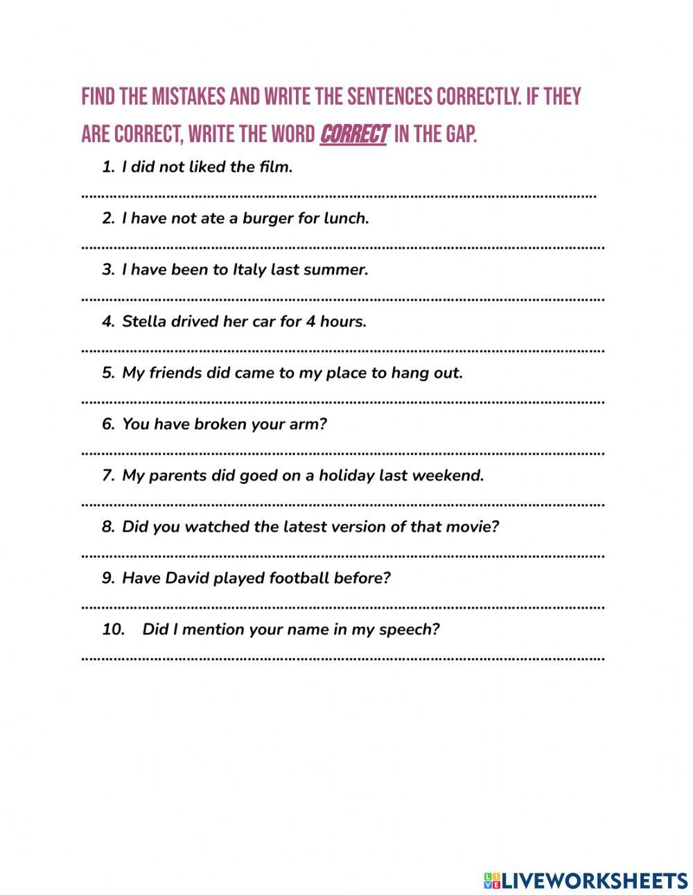 Present perfect and past simple