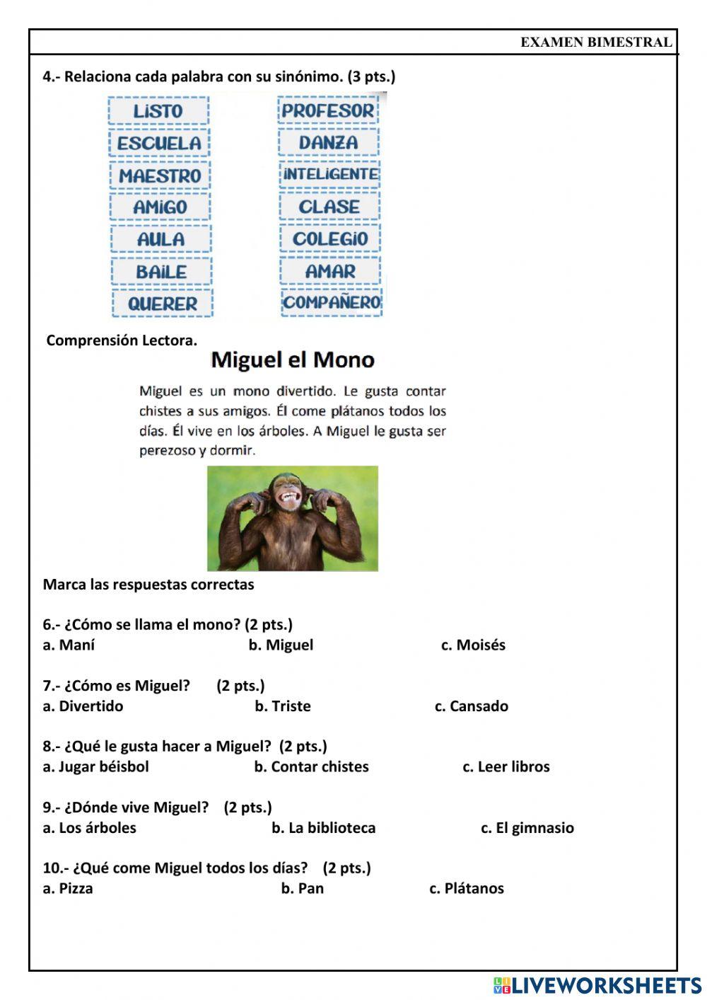 Examen de razonamiento verbal