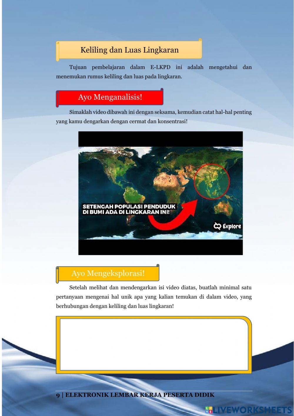 Lembar Kerja Peserta Didik 2 “Keliling dan Luas Lingkaran”