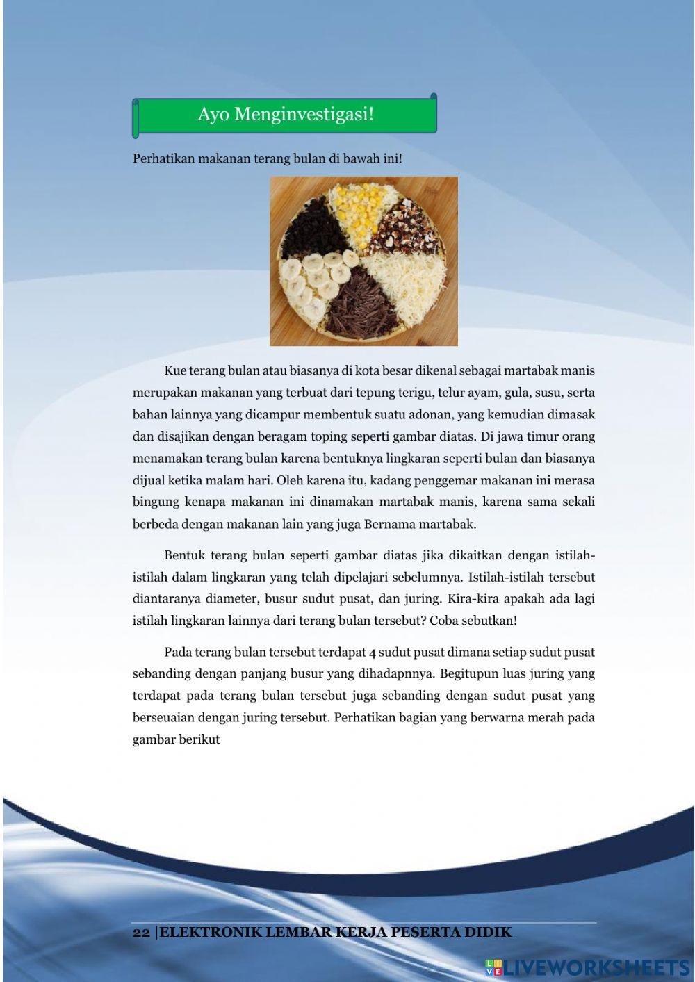 Lembar Kerja Peserta Didik 4 “Panjang Busur dan Luas Juring Lingkaran”