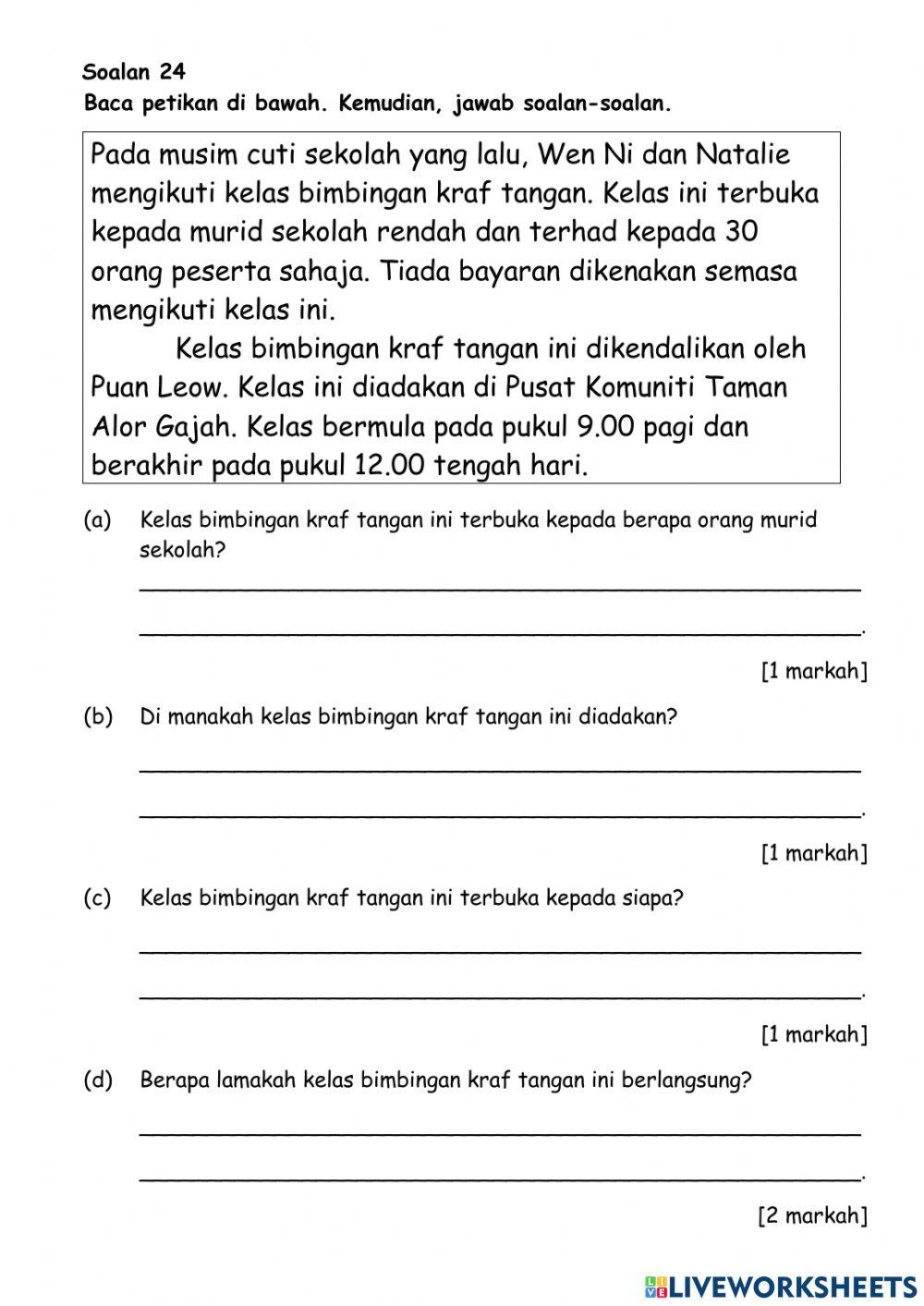 Pentaksiran Bahasa Melayu Tahun 4 (1)