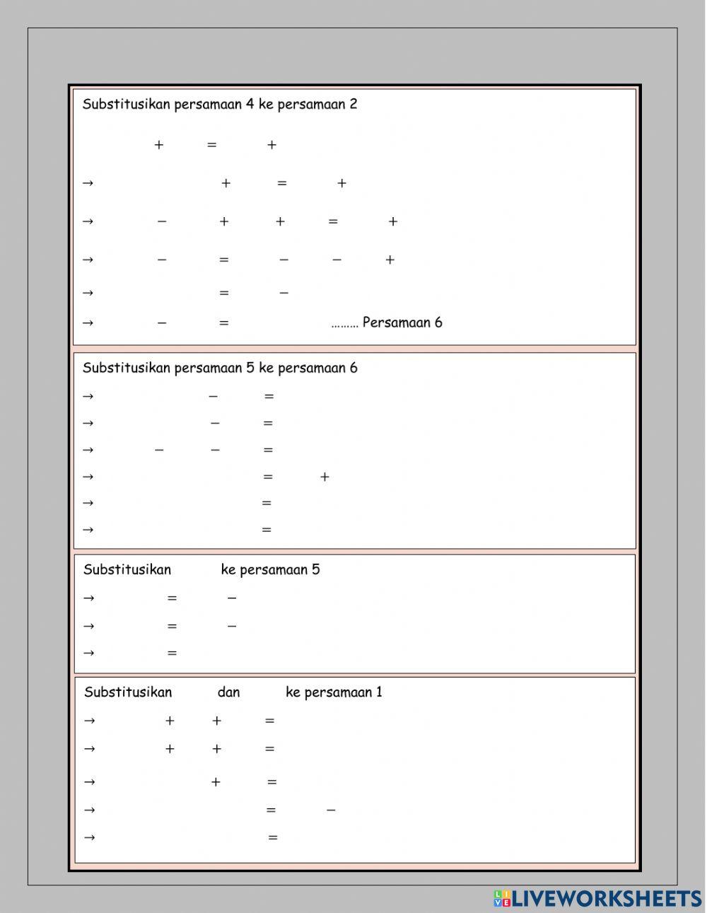 SPLTV Metode Substitusi