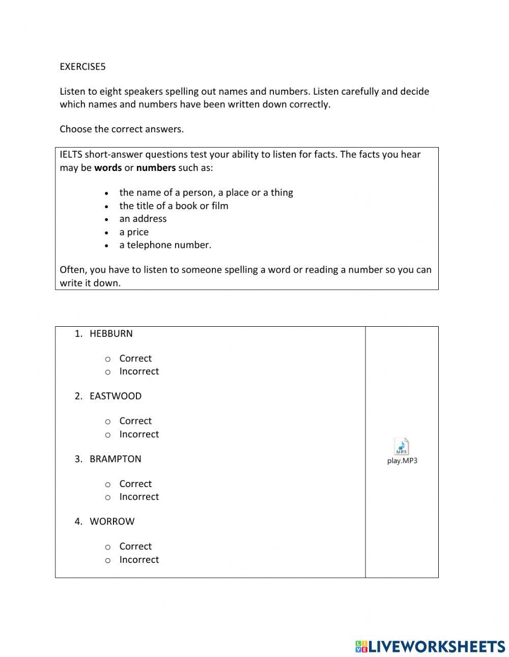 IE1, Unit 2, Listening, Exercise 4