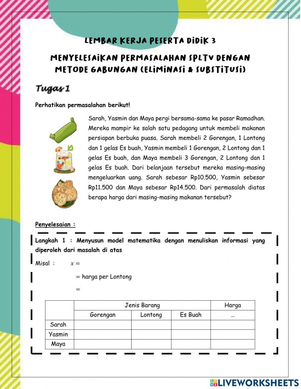 SPLTV Metode Gabungan