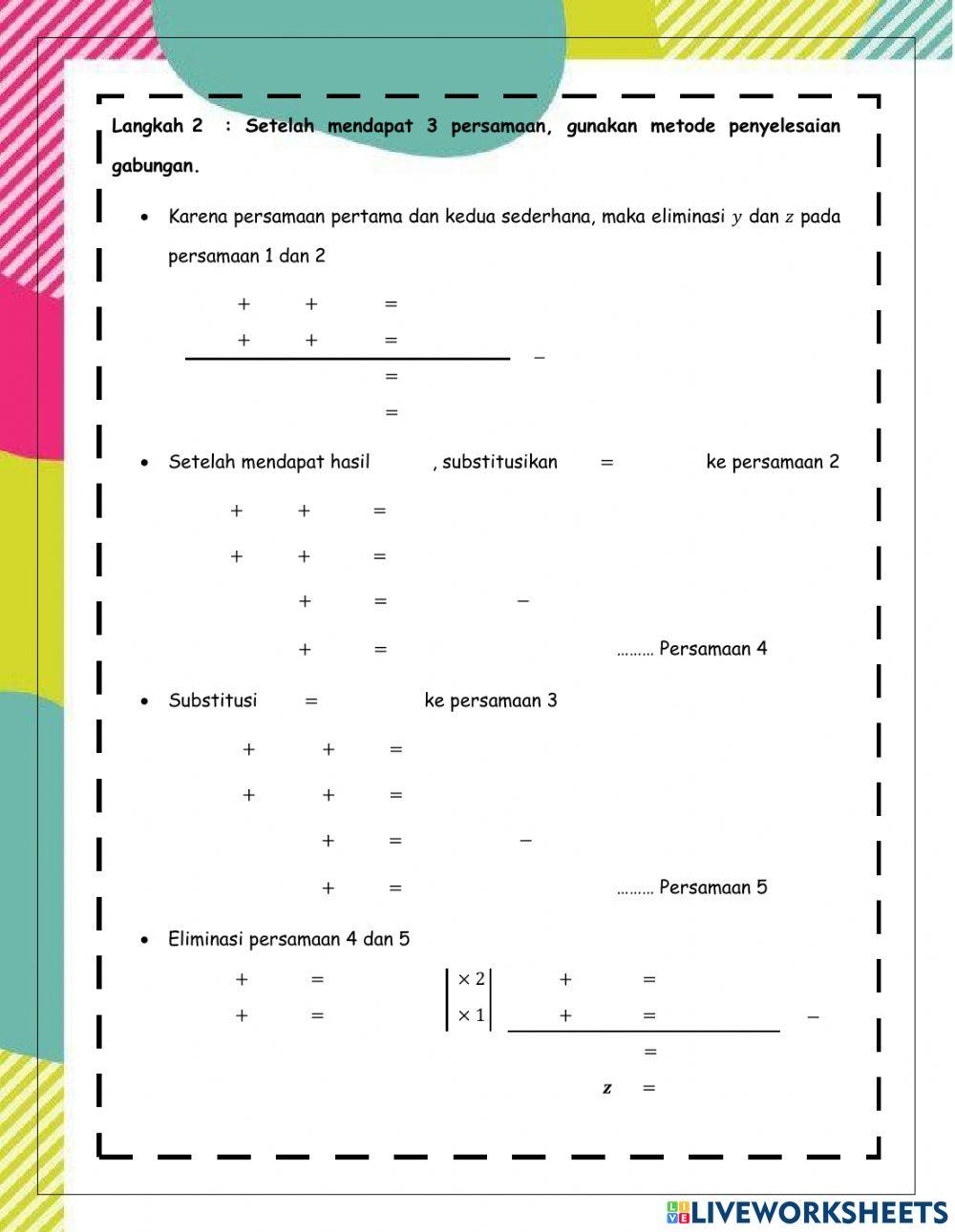 SPLTV Metode Gabungan