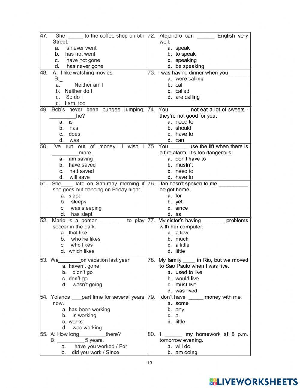 Placement Acc Grammar