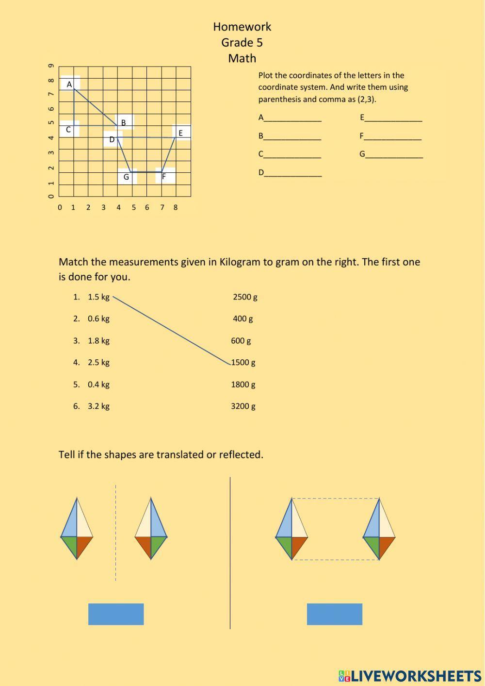 Coordinate system, measurement and shape movements