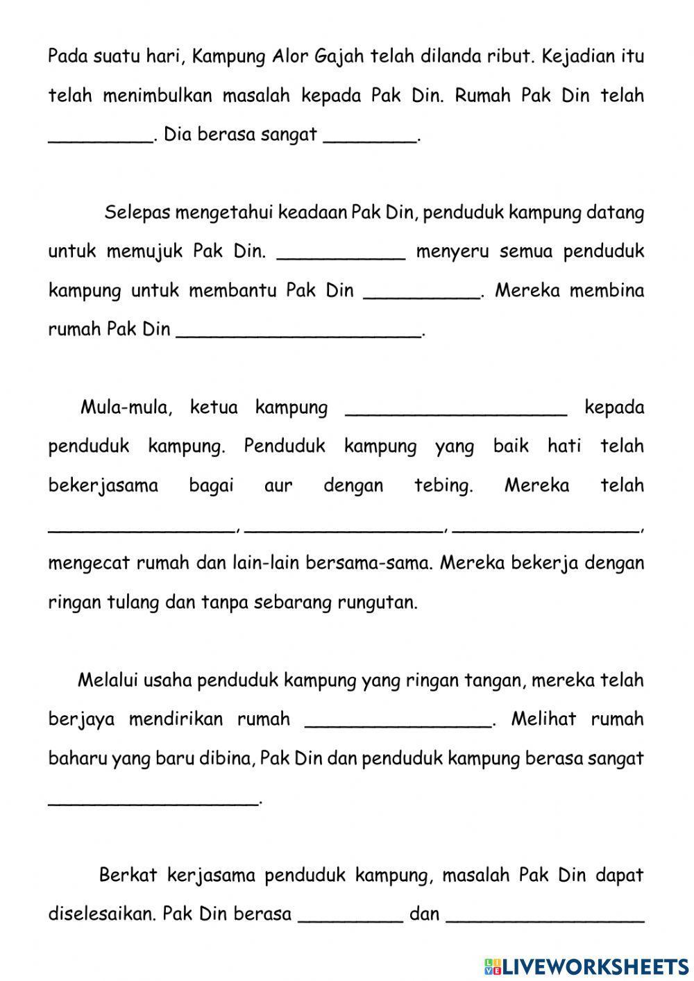 Pentaksiran Bahasa Melayu Tahun 4 (Kertas 2) Pertengahan tahun
