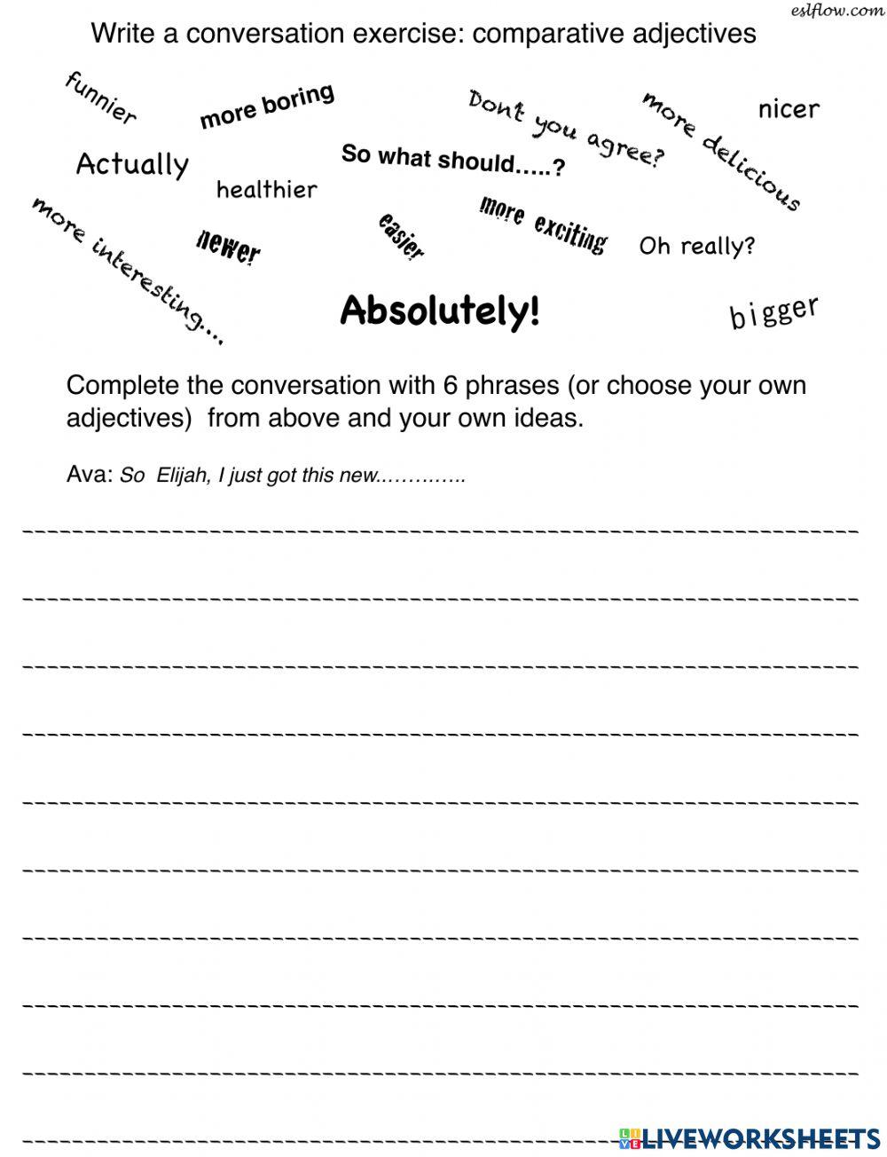 Writing Exercise Worksheets Pdf