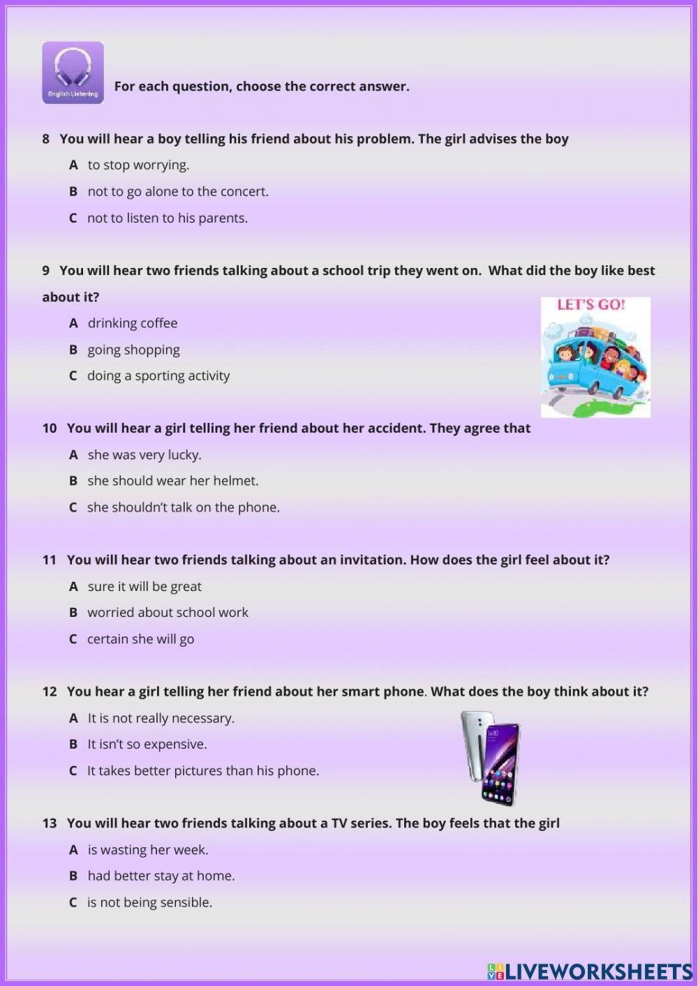 B1 Reading and Listening